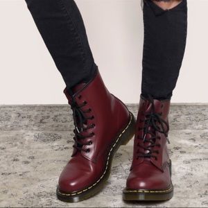 Cherry Red Dr. Martens. Never worn. US size 4